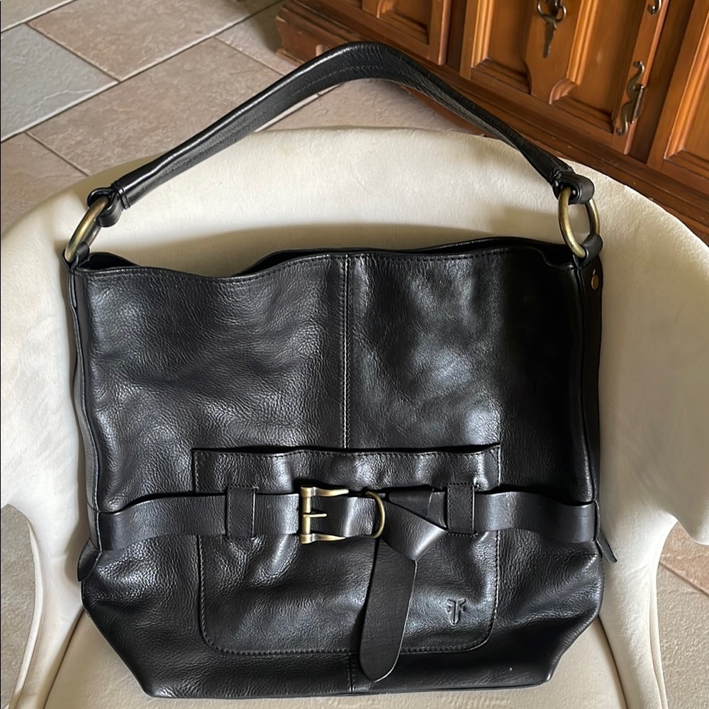 Frye Black Leather Shoulder Bag